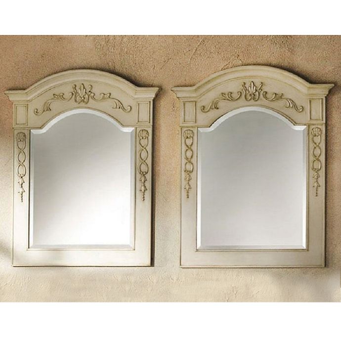 James Martin Furniture Naples 32Inch Mirrors in Antique White (Set of