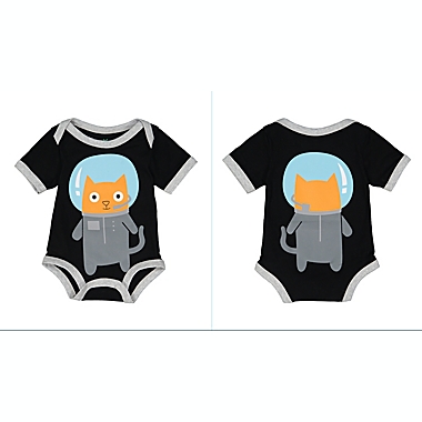 Doodle Pants&reg; Size 9M Space Cat Bodysuit in Black. View a larger version of this product image.