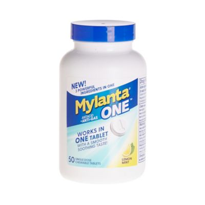 Mylanta&reg; One&trade; 50-Count Antacid and Anti-Gas Single-Dose Chewable Tablets in Lemon Mint
