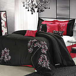 Chic Home Sakura 12-Piece King Comforter Set in Black