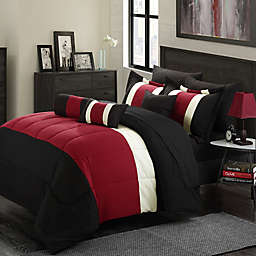 Chic Home Sebastian 10-Piece Queen Comforter Set in Red