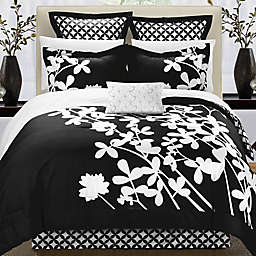 Chic Home Sire 7-Piece Reversible Queen Comforter Set in Black