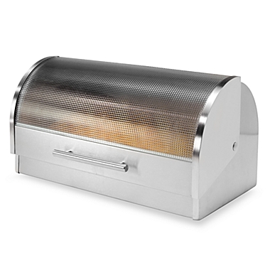 Oggi&trade; Stainless Steel Glass Roll Top Bread Box. View a larger version of this product image.