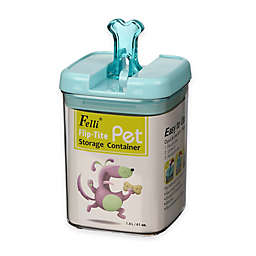 Felli Pet® Flip-Tite Bone Small Square Food Storage Canister in Clear/Blue
