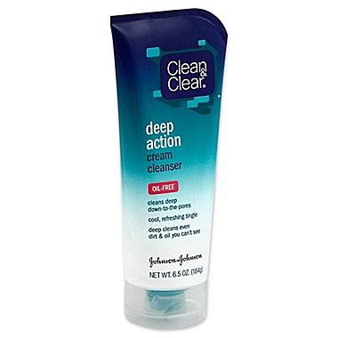 Johnson & Johnson&reg; Clean and Clear&reg; 6.5 fl. oz. Deep Action Oil-Free Cream Cleanser. View a larger version of this product image.