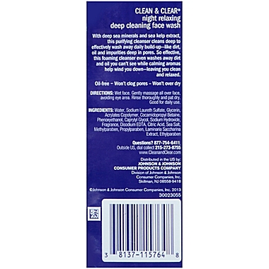 Clean and Clear&reg; 8 oz. Night Relaxing Deep Cleaning Face Wash. View a larger version of this product image.