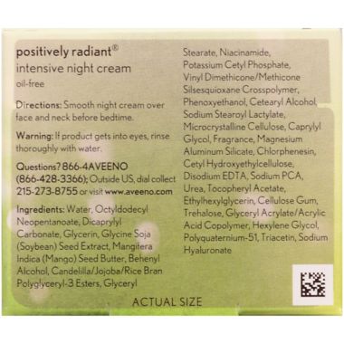 Aveeno&reg; Positively Radiant&reg; 1.7 oz. Night Cream. View a larger version of this product image.