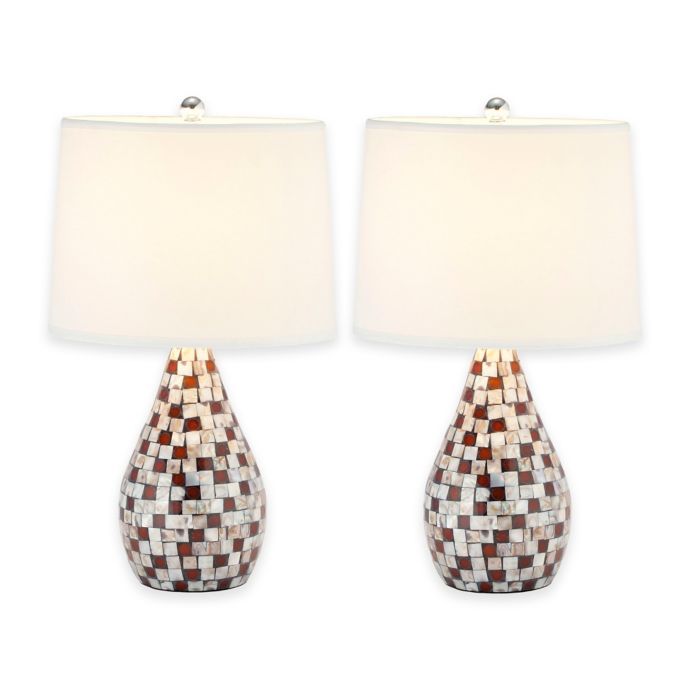 Safavieh Lauralie Capiz Shell Table Lamps in Brown with ...