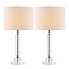 Alternate image 1 for Safavieh Deco Column Crystal Table Lamps with Linen Drum Shades (Set of 2)
