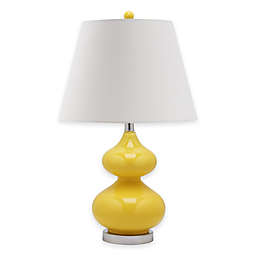 Safavieh Eva Double Gourd Glass Lamp with Cotton Shade