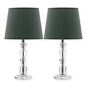 Safavieh Harlow Tiered 1-Light Crystal Table Lamps with Shades (Set of 2)