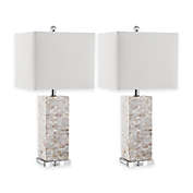 Safavieh Homer Shell 1-Light Table Lamps with White Shades (Set of 2)