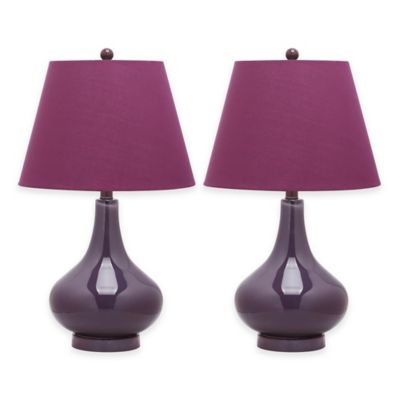 purple bedside lamps