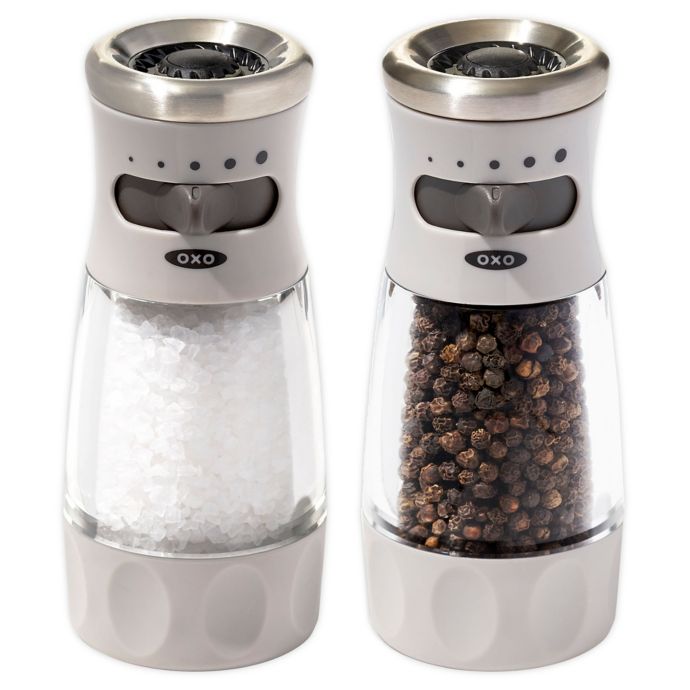 Oxo Good Grips Contoured Mess Free Salt And Pepper Grinder Collection In Grey Bed Bath Beyond
