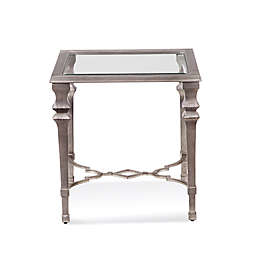 Bassett Mirror Company Sylvia Square End Table in Silver