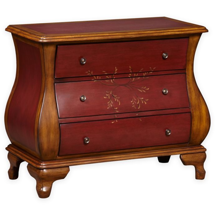 Pulaski Nora 3 Drawer Bombe Chest In Red Brown Bed Bath Beyond