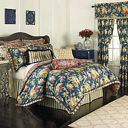 Waverly® Sanctuary Rose Reversible Queen Comforter Set in Blue
