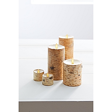 Luminara&reg; Birch Real-Flame Effect Candle Collection. View a larger version of this product image.