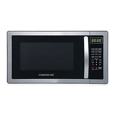 Farberware&reg; Classic 1.1 Cubic Foot Microwave Oven in Stainless Steel/Black. View a larger version of this product image.