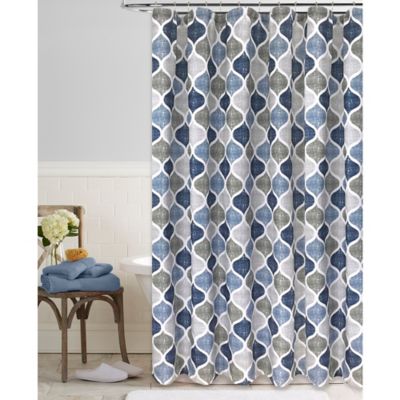 Blue Grey White Shower Curtain Off 79, Shower Curtains Blue