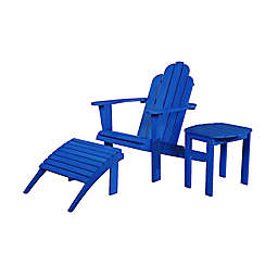 Preston Acacia Wood Adirondack Chair in Blue
