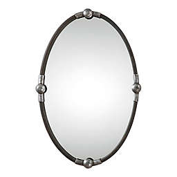 Uttermost Carrick Oval Wall Mirror in Black/Silver