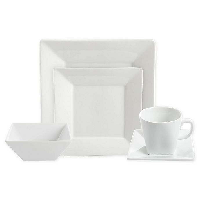 Alternate image 1 for Our Table™ Simply White Rim Square Dinnerware Collection