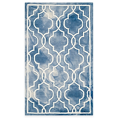 Safavieh Dip Dye Link Trellis 2-Foot x 3-Foot Accent Rug in Blue/Ivory. View a larger version of this product image.