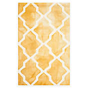 Safavieh Dip Dye Diamonds 2-Foot 6-Inch x 4-Foot Accent Rug in Gold/Ivory