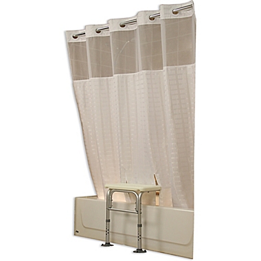 Benchbuddy Shower Curtains Bed Bath, Split Shower Curtain For Transfer Bench