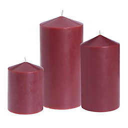 Harvest Unscented Pillar Candle in Red Collection