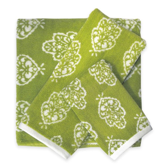 Bardwil Linens Dena Bali  Bath Towel  Collection in Green 