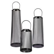 String Design Outdoor LED Solar Lantern Collection in Black