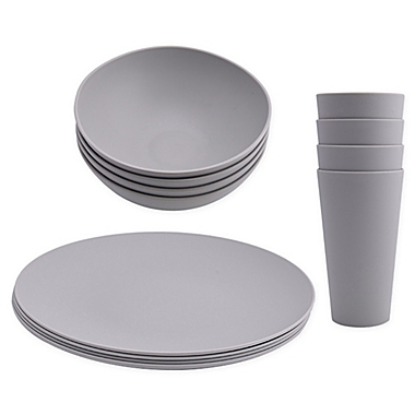Simply Essential&trade; Solid Polypropylene Dinnerware in Grey. View a larger version of this product image.