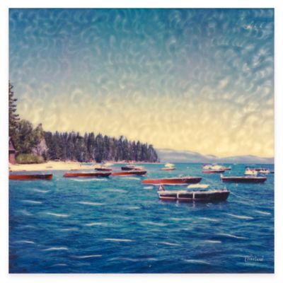 Wooden Boats 24-Inch x 24-Inch All-Weather Outdoor Canvas Wall Art
