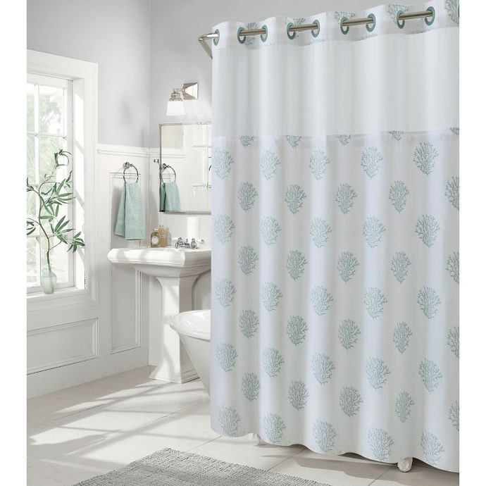 Hookless® Coral Reef Shower Curtain in Grey Mist | Bed Bath and Beyond ...