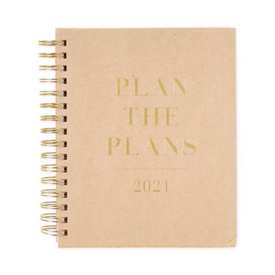 Eccolo Plan The Plans 2021 Faux Leather Spiral Agenda with Stickers
