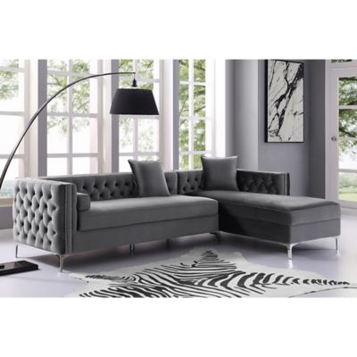 Inspired Home Velvet Sectional Sofa Collection