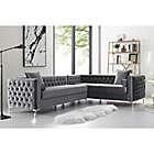 Alternate image 0 for Inspired Home Velvet Sectional Sofa Collection