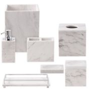 The Threadery&trade; White Marble Bath Accessory Collection