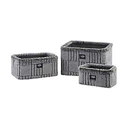 UGG® Iceberg Carved Faux Fur Storage Bin Collection in Charcoal