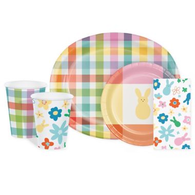 H for Happy&trade; Bunnies and Plaid Disposable Tableware Collection. View a larger version of this product image.