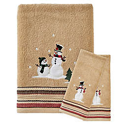SKL Home Rustic Plaid Snowman Bath Towel Collection