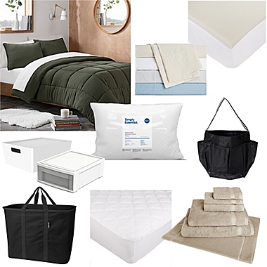 Twin XL Bedding, Bath, and Storage Essentials Dorm Room Collection. View a larger version of this product image.