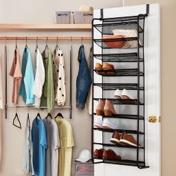 Simply Essential™ 10-Tier Over-the-Door Metal Shoe Rack in Black