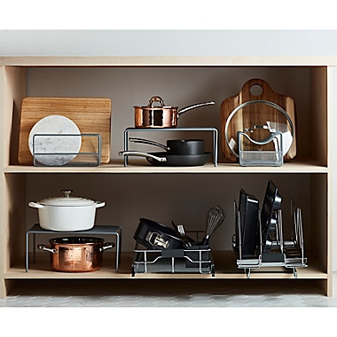 Squared Away&trade; Expandable Metal Mesh Cabinet Shelves in Matte Nickel (Set of 2). View a larger version of this product image.