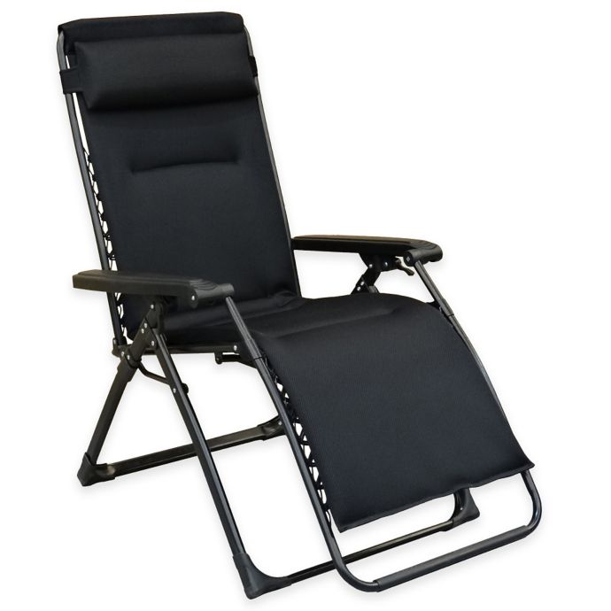 Double Padded Mesh Relaxer Chair in Black | Bed Bath & Beyond
