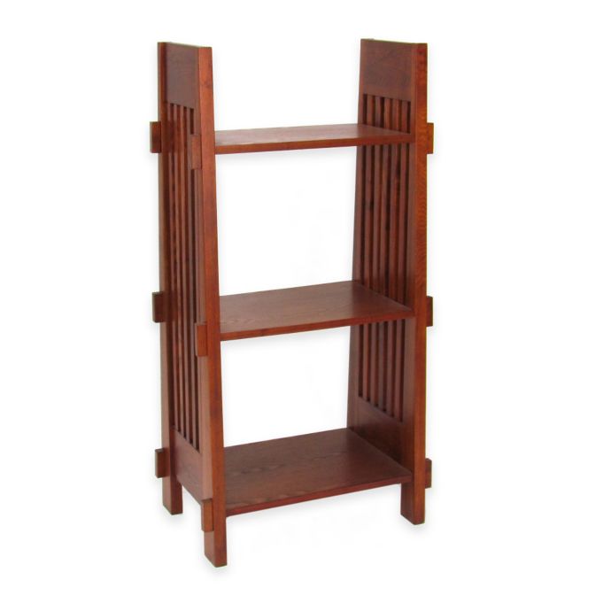 Wayborn Mission 3-Shelf Bookcase in Oak | Bed Bath & Beyond