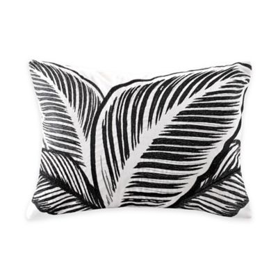 Echo™ Kalea Leaf Oblong Throw Pillow in Black/White | Bed ...