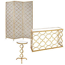 Ridge Road Decor Glam Furniture Collection in Gold